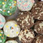 Hand-baked and decorated cakes on a plate